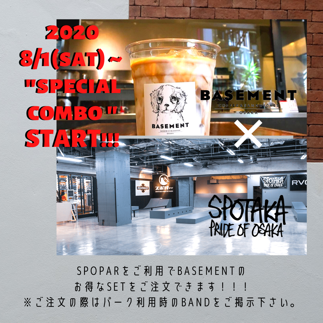 BASEMENT COFFEE×SPOTAKA SKATEのコラボ企画始まりました〜♪